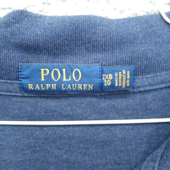 Polo Ralph Lauren Mens Navy blue collared shirt 2XB Casual basic 100% Cotton - Picture 3 of 7